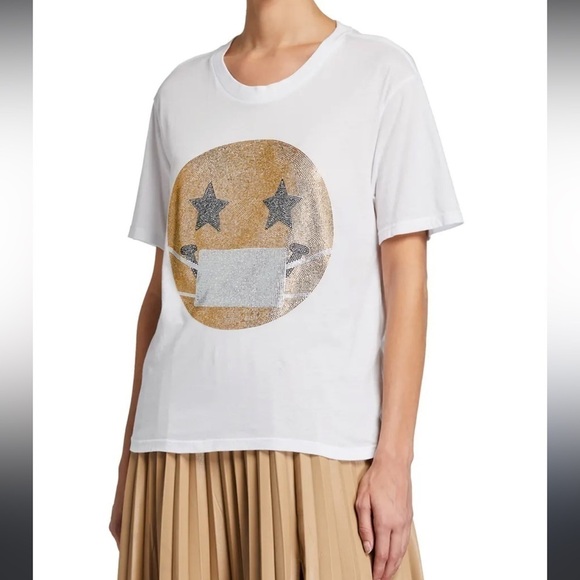 Le Superbe Smily Face Mask White t shirt - Picture 1 of 8